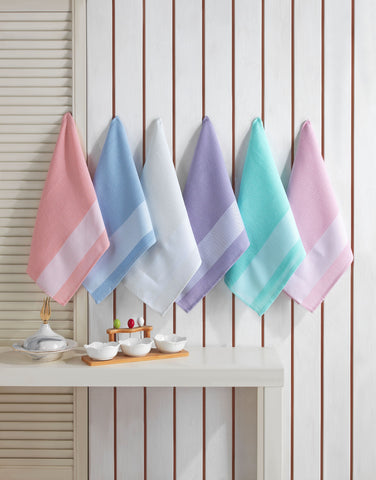 Jacquard Floral Kitchen Towels, Dish Cotton Towel - Set of 6