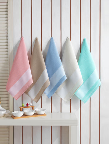 Jacquard Floral Kitchen Towels, Dish Cotton Towel - Set of 5