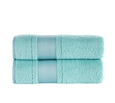 Fishbone Bath Towel, Cotton Turkish Towels - Set of 2