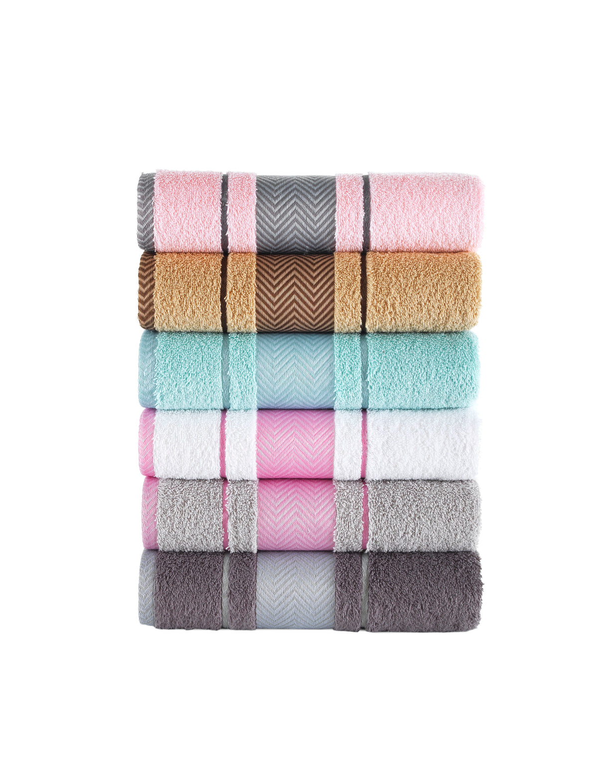 Bath Towel, Cotton Turkish Towels - Set of 6