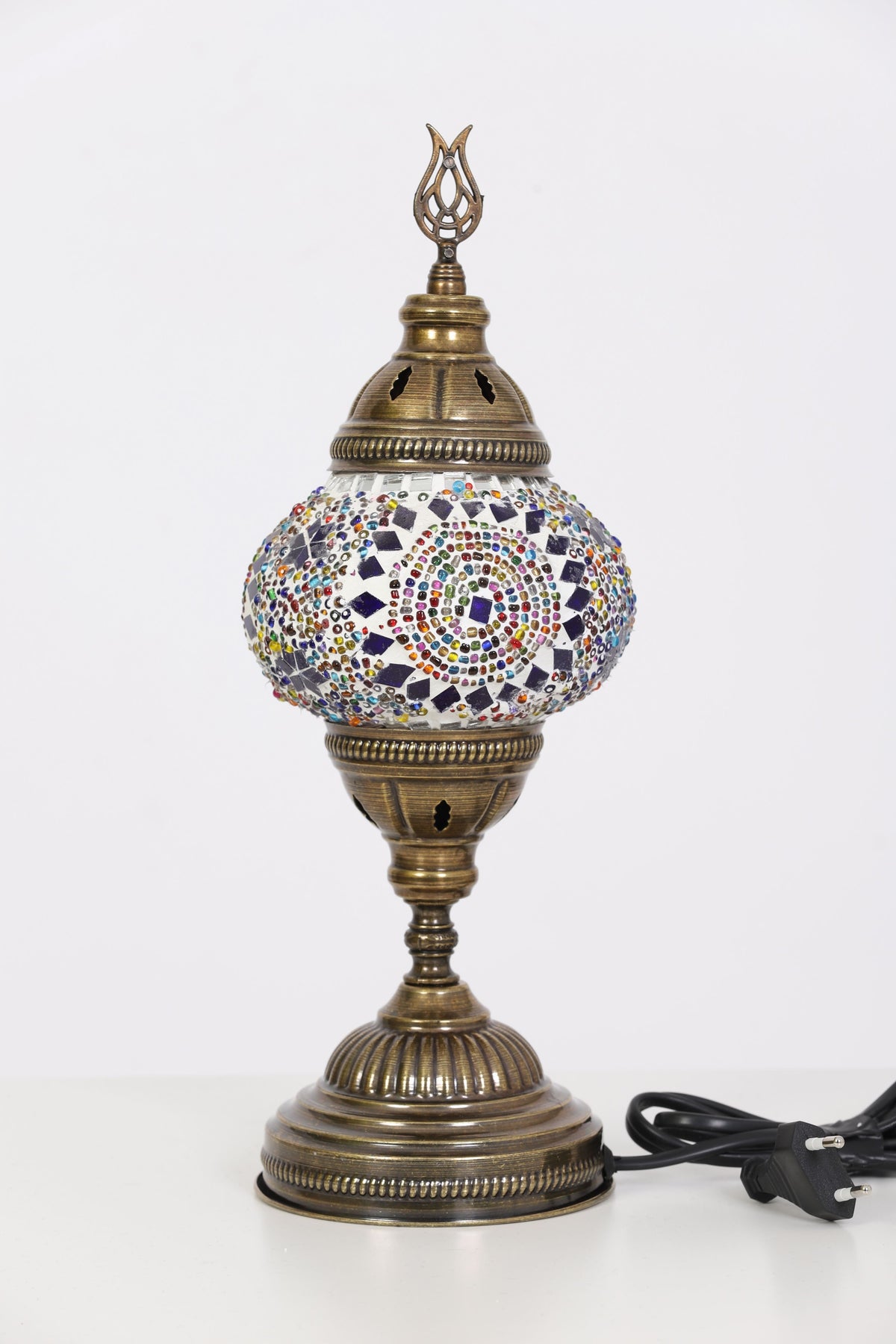 Multicolor Center Circle Turkish Mosaic Bedside Lamp