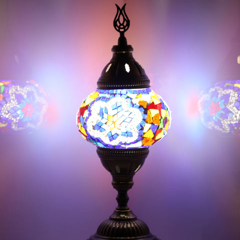 Multicolor Flower Turkish Mosaic Bedside Lamp