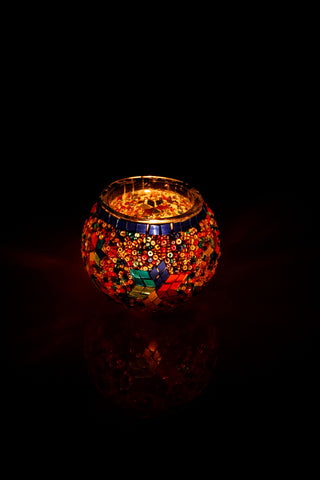 Multicolor Star Mosaic Candle Holder