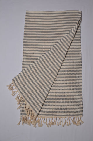 Calista Gray Turkish Bath Towels - Premium Cotton Turkish Beach Towel - Lightweight Turkish Picnic Blanket - KAFTHAN