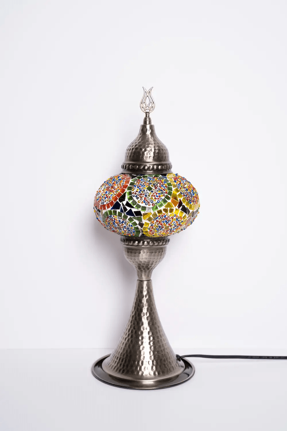 Elite Turkish Mosaic Glass Decorative Table Lamps - Multicolor Separated Circles - Unique Custom Moroccan Lamp Shades - KAFTHAN