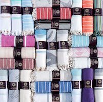 Mystery Pack of 50 Turkish Towels + Free Display [Bath & Beach Towel, Lightweight Picnic Blanket] Premium Cotton Turkish Beach Towel - Lightweight Turkish Bath Towel - KAFTHAN
