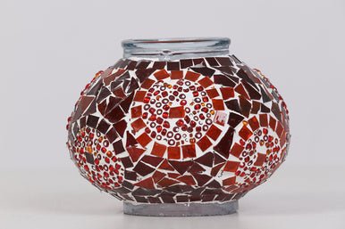 Turkish Mosaic Lamp Red Separated Circles Decorative Handmade Table Lamp - Unique Custom Moroccan Lamp Shades - KAFTHAN