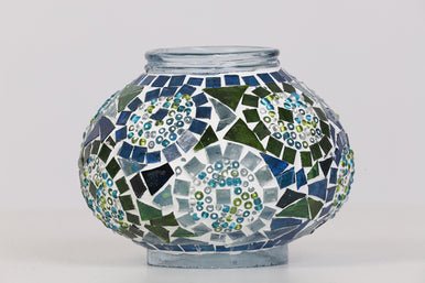 Turkish Mosaic Lamp Turquoise Separated Circles Decorative Handmade Table Lamp - Unique Custom Moroccan Lamp Shades - KAFTHAN